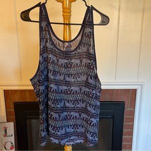 Juniors plus chiffon like tank top 3X